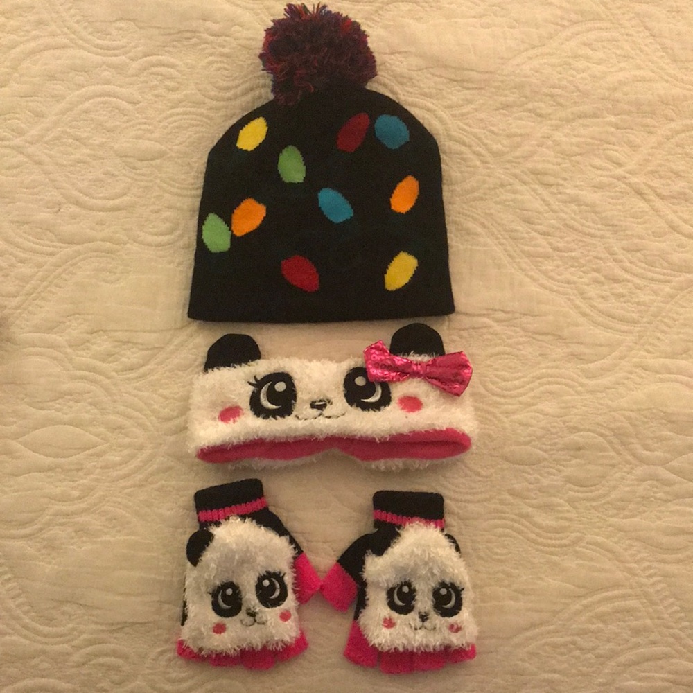 Kids winter hat and glove set